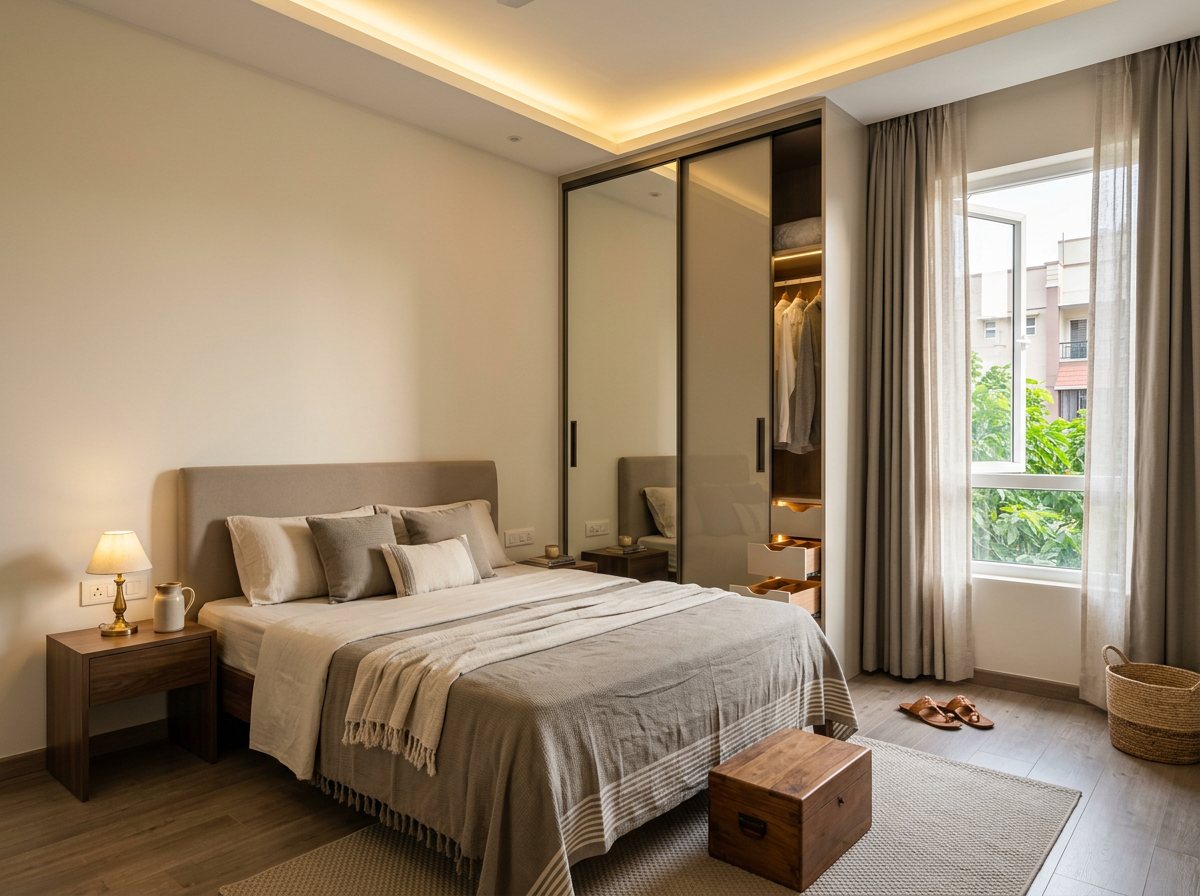 A bedroom in the Contemporary style