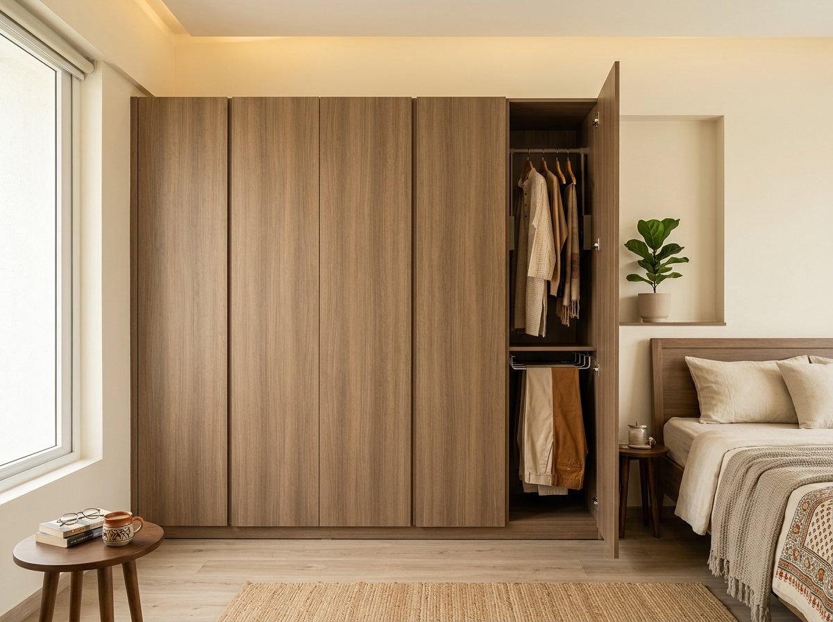 A bedroom in the Scandinavian style
