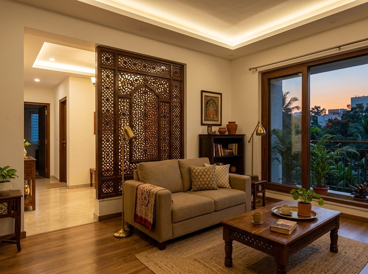 A living room in the Traditional style